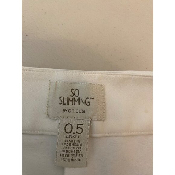Chicos 0.5 So Slimming White Ankle Pants Size 6 - Picture 3 of 7